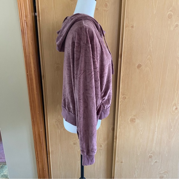 Urban Outfitters • Slouchy Vail Velour Hoodie Sweatshirt in Mauve - Picture 7 of 13